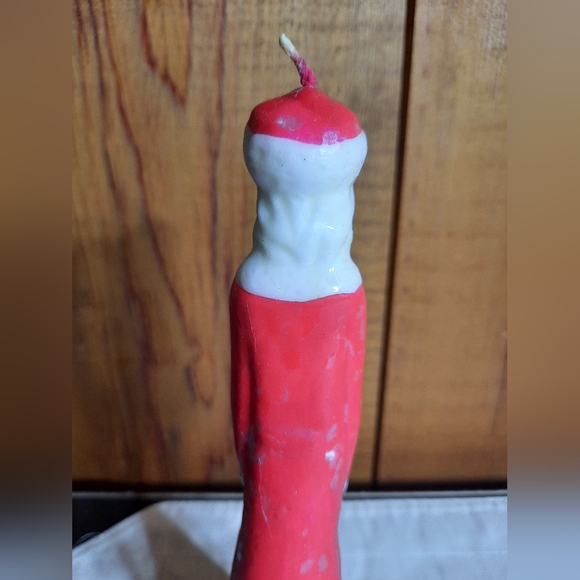 Vintage Christmas Candles Tall Santa Holding Tree Present Sack of Gifts - Picture 10 of 16